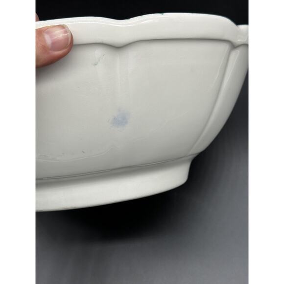 Vintage Ceramic Serving Bowl, Garantito Per Alimenti, Hand Painted Strawberries - Picture 14 of 16